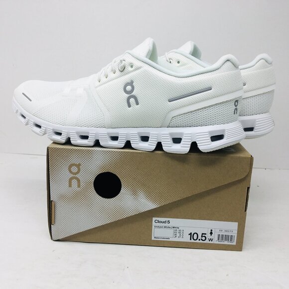 On Cloud 5 Men's Undyed White / White Running Shoes Size: 9.5, 10 and 10.5 - Picture 3 of 16